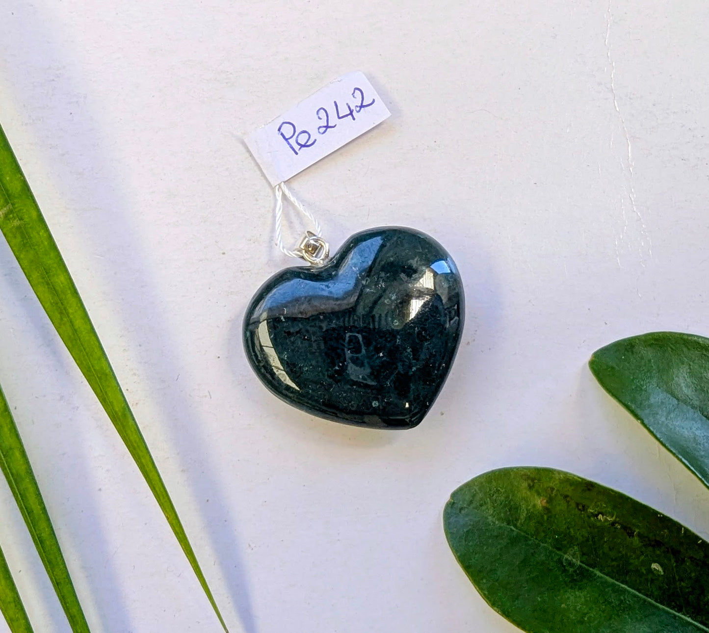 Pe242 Jaspe verte pendentif