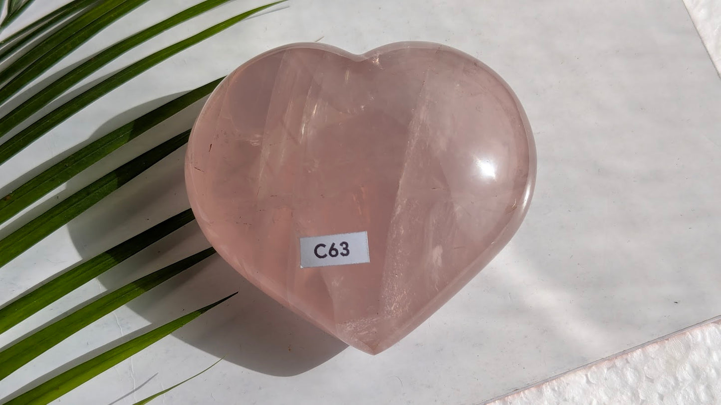 C63 Quartz rose Coeur