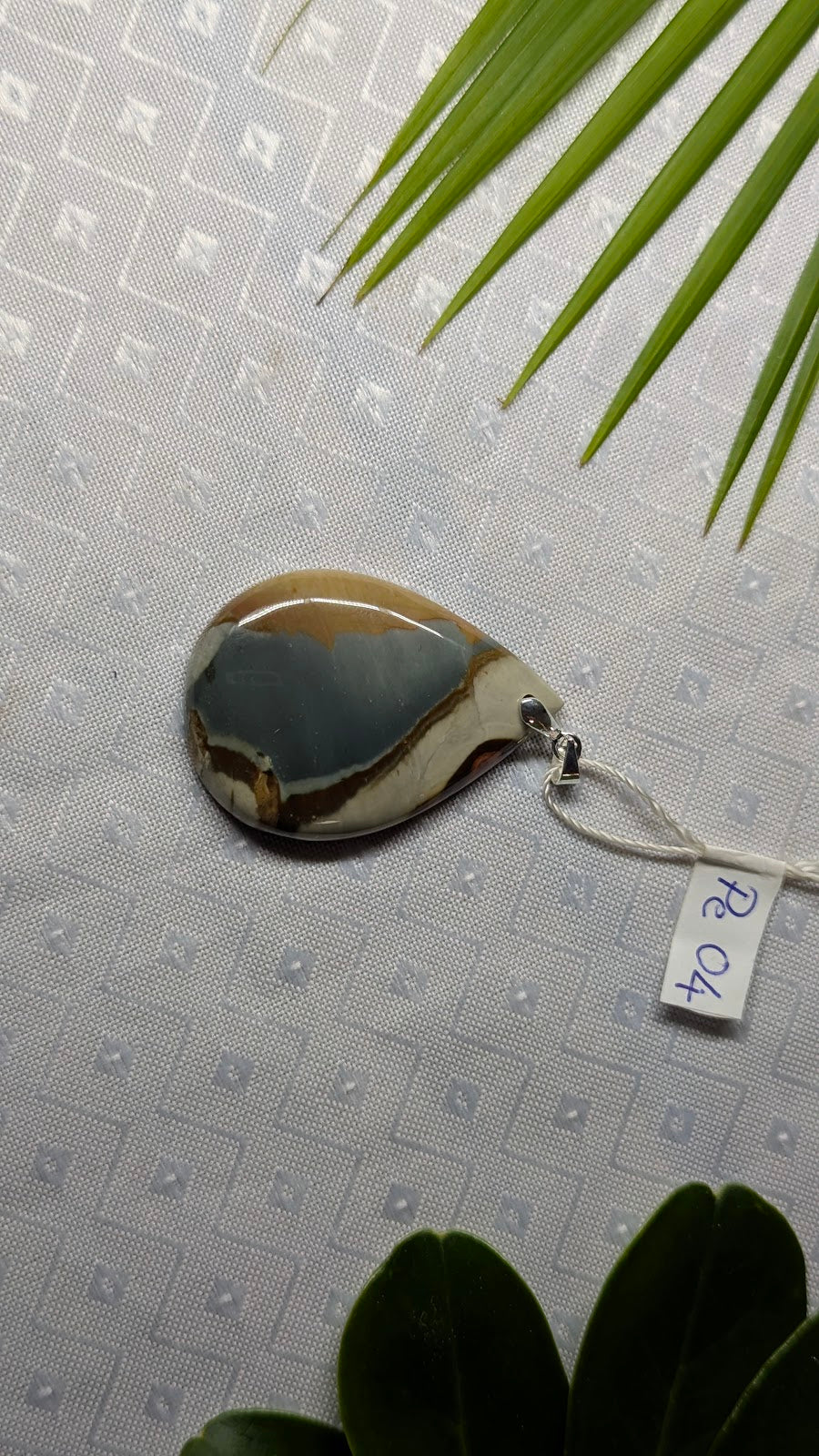 Pe 04 Pendentif Jaspe polychrome Ovale