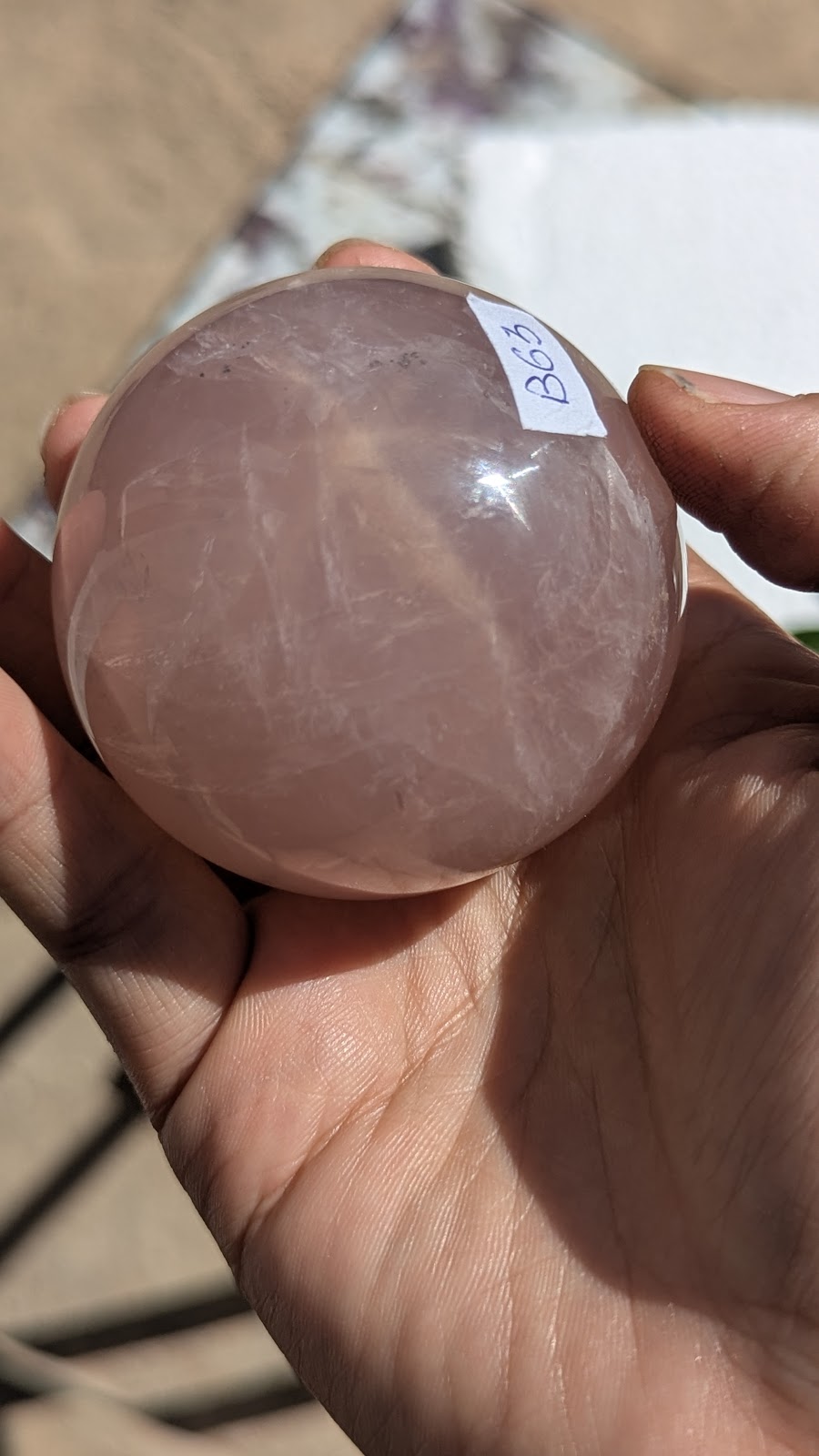 B63 Quartz rose sphère