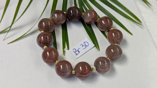 Br 30 Quartz hematoide rouge bracelet