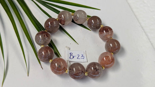 Br 23 Quartz hematoide rouge bracelet
