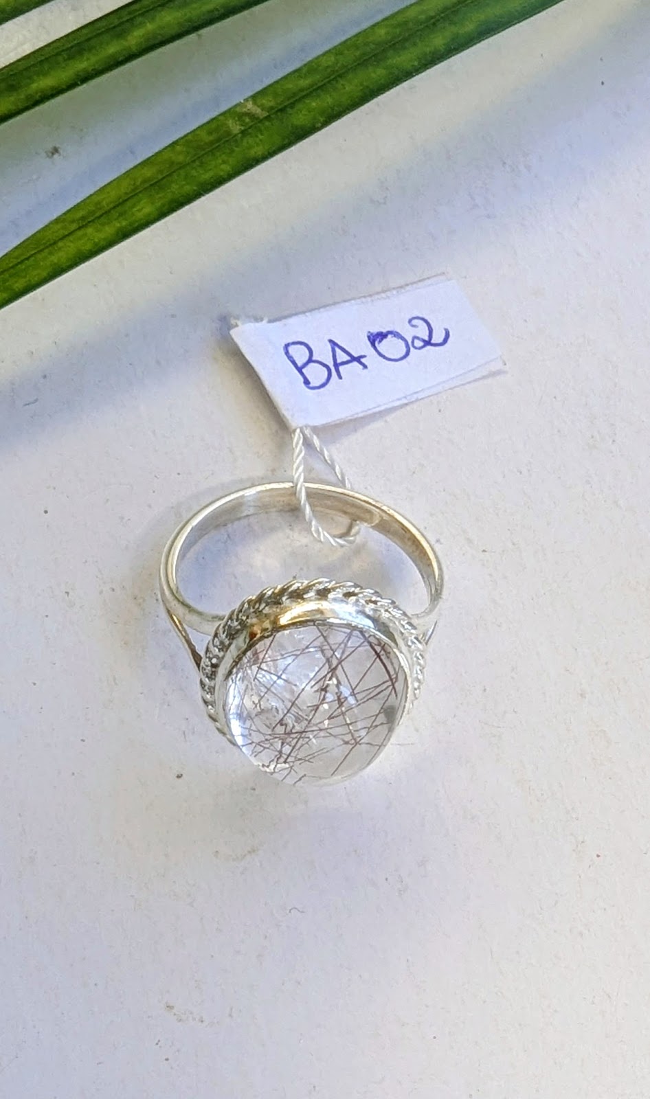 BA02 Bague quartz rutile bague