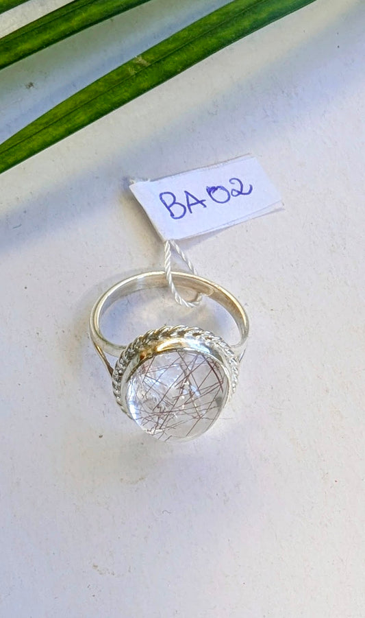 BA02 Bague quartz rutile bague