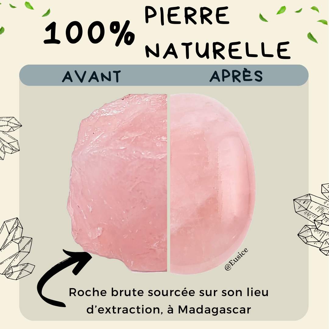 2 x Galets Quartz Rose Grade B avec imperfections