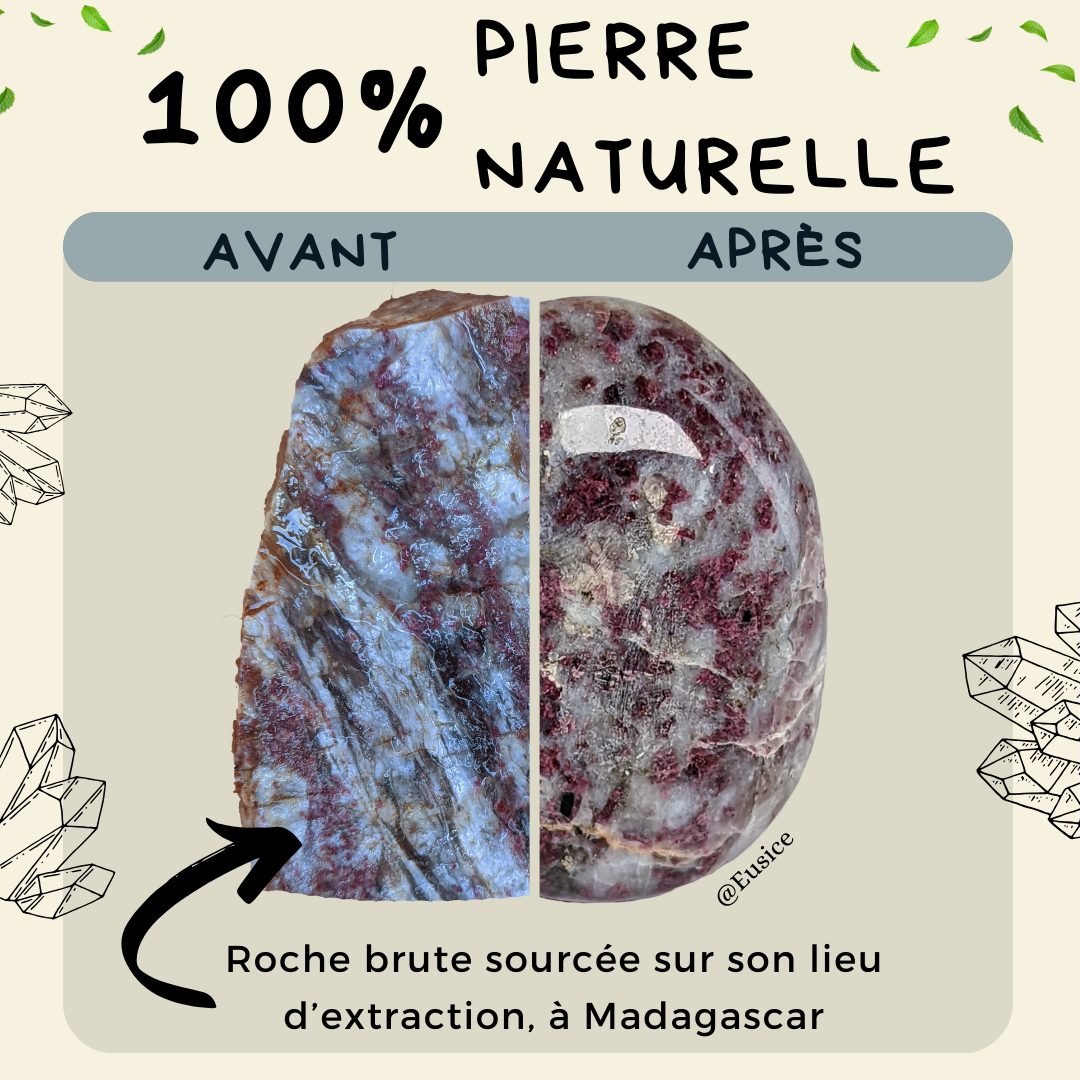 2 x Galets Tourmaline Rose Grade B avec imperfections