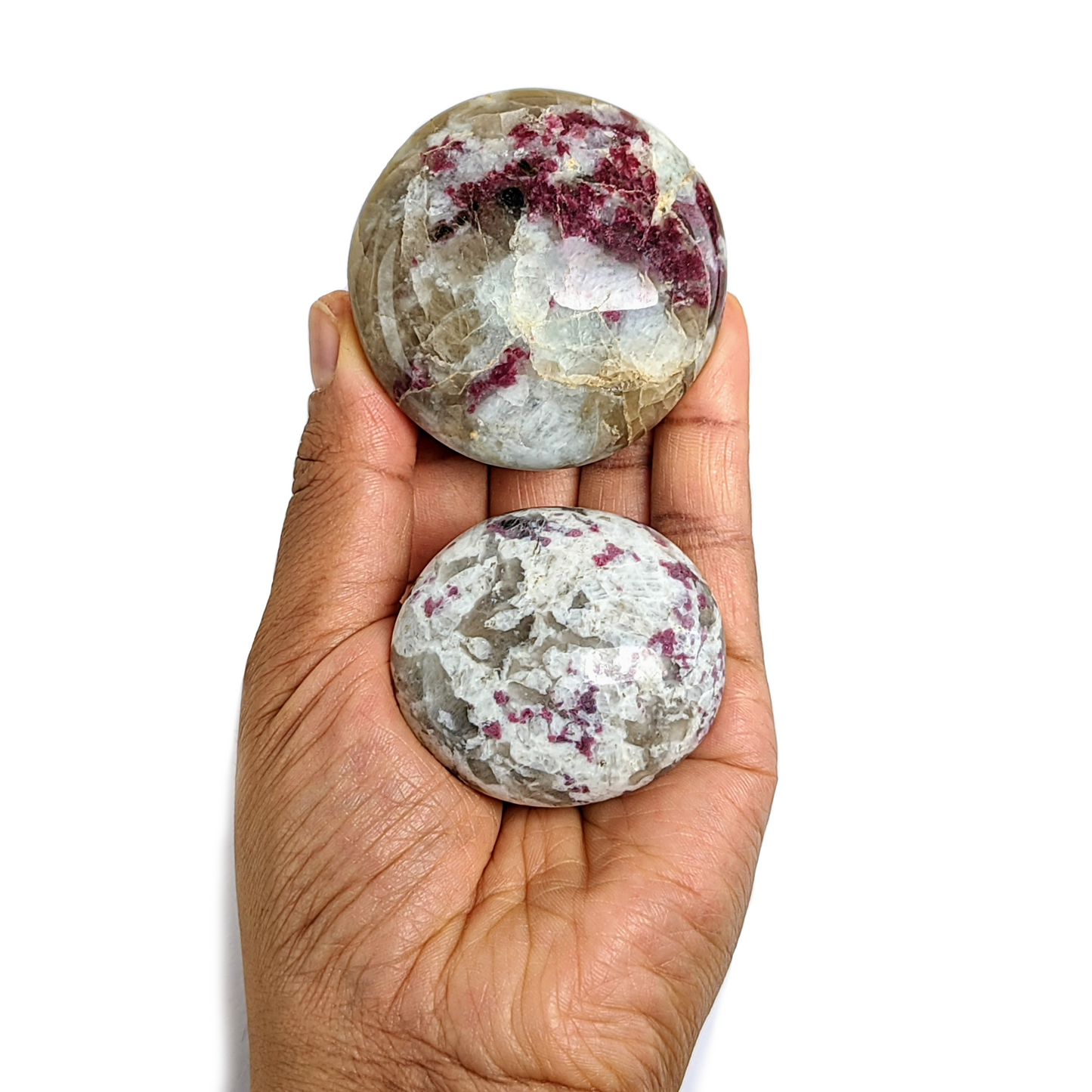 2 x Galets Tourmaline Rose Grade B avec imperfections