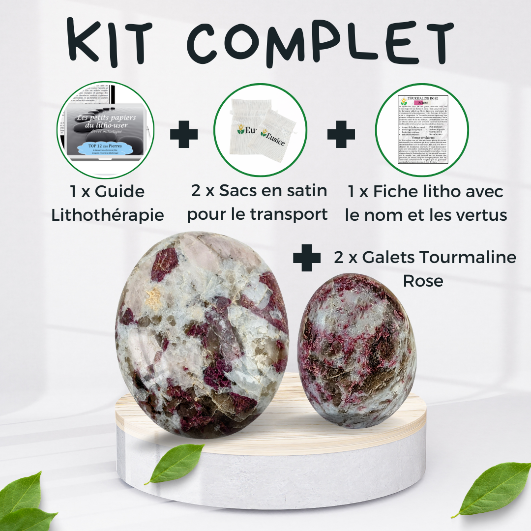 2 x Galets Tourmaline Rose Grade B avec imperfections
