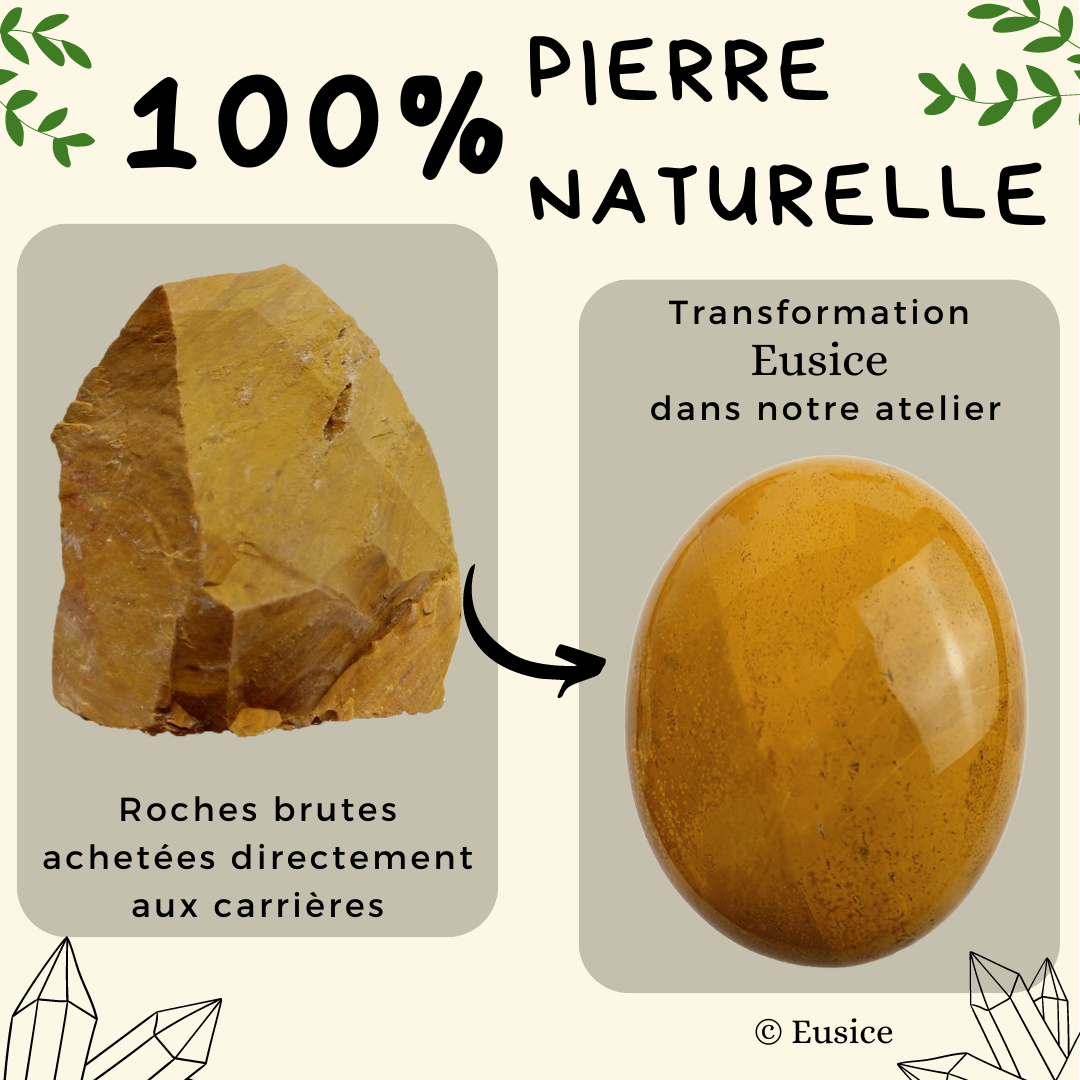 Gelber Jaspis Naturstein, Optimismus &amp; Vitalität Kiesel, 100% handgefertigt aus einem Rohgestein aus Madagaskar