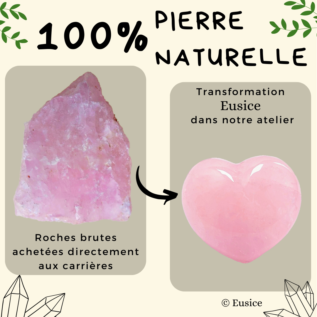 Cœur Quartz Rose : Confiance en soi et Amour – Eusice