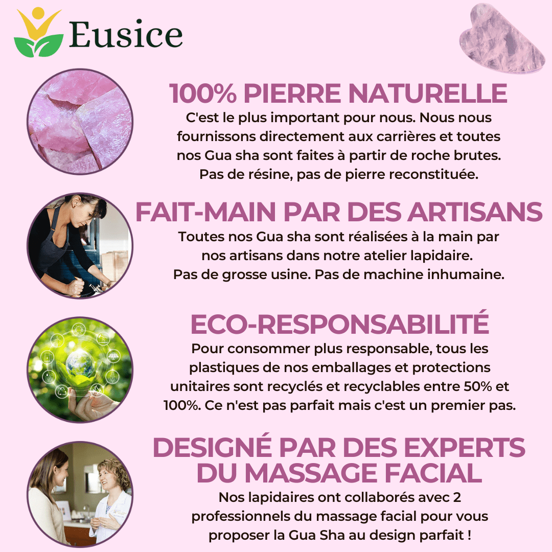 Naturstein Rosenquarz Gua Sha, Augen- und Gesichtsmassage, Entspannung für Körper und Geist, ultimatives Werkzeug für die Anti-Aging-Gesichtspflege, 100 % handgefertigt und handgefertigt aus rohem Gestein 