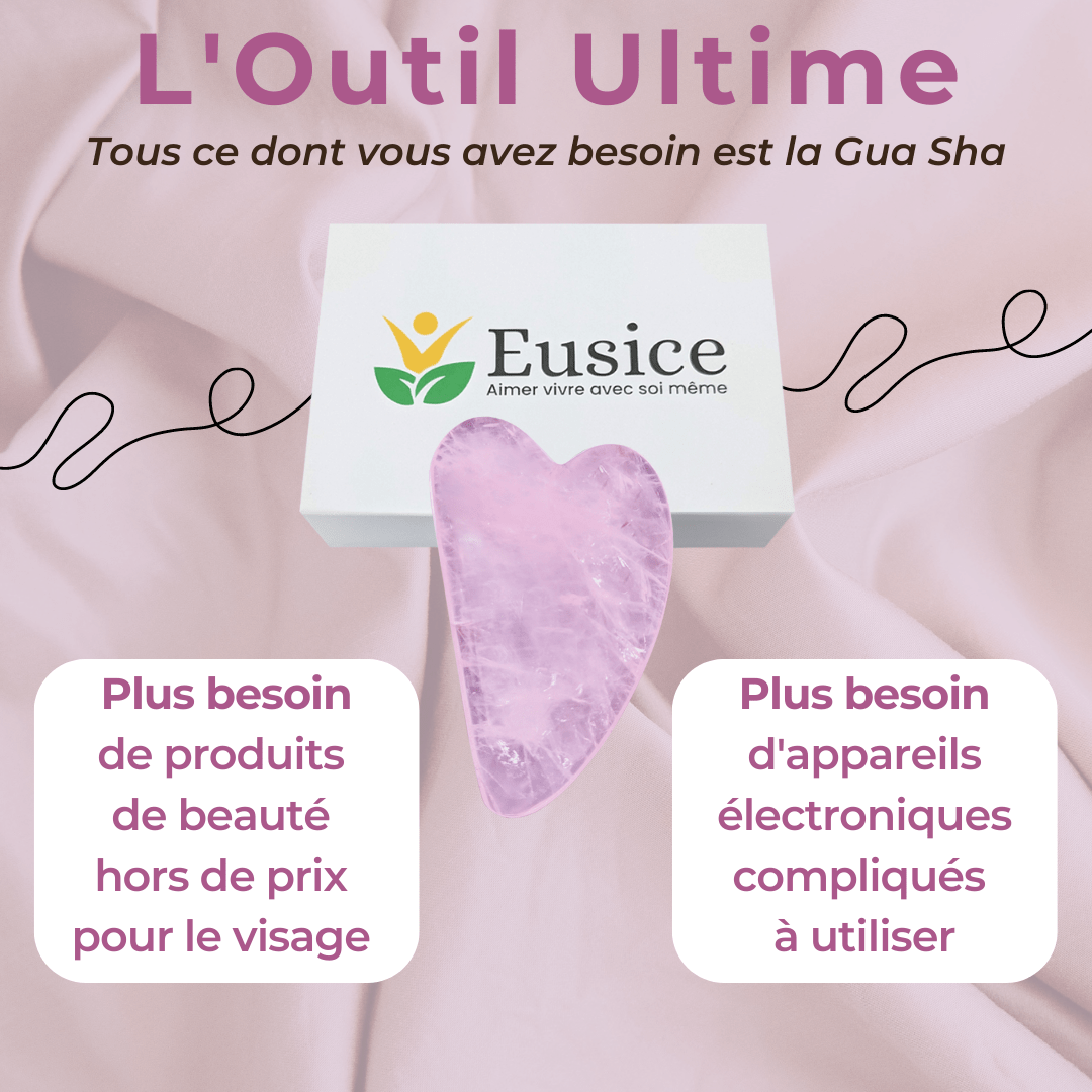 Naturstein Rosenquarz Gua Sha, Augen- und Gesichtsmassage, Entspannung für Körper und Geist, ultimatives Werkzeug für die Anti-Aging-Gesichtspflege, 100 % handgefertigt und handgefertigt aus rohem Gestein 